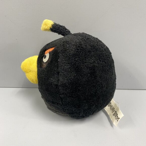 2010 Commonwealth Angry Birds Black Bomb Bird 8" Plush NO Sound Free Ship - Picture 5 of 8